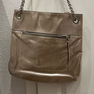Metallic Leather Shoulder Bag